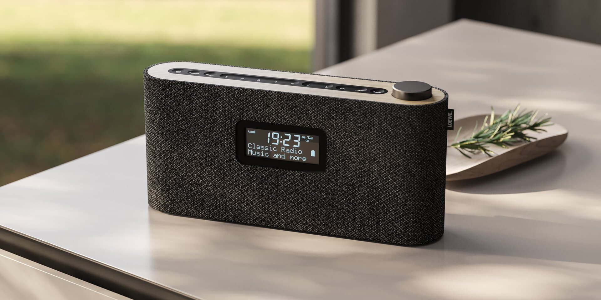 Unique design for every radio with natural oak inlays.